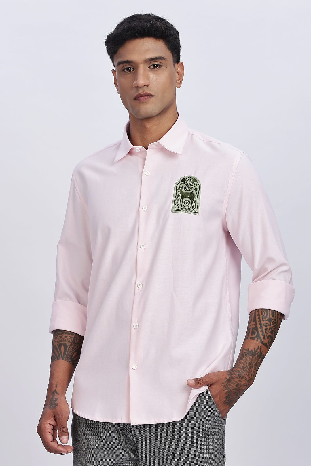 Deer Embroidery Shirt