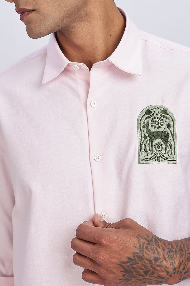 Deer Embroidery Shirt