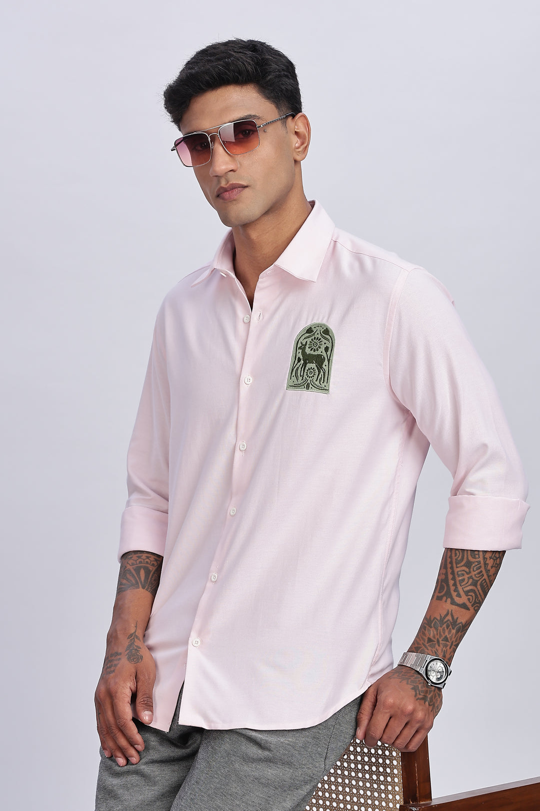Deer Embroidery Shirt