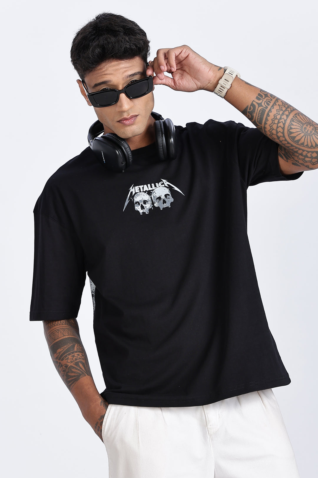 Skull : Black Oversized T-shirt