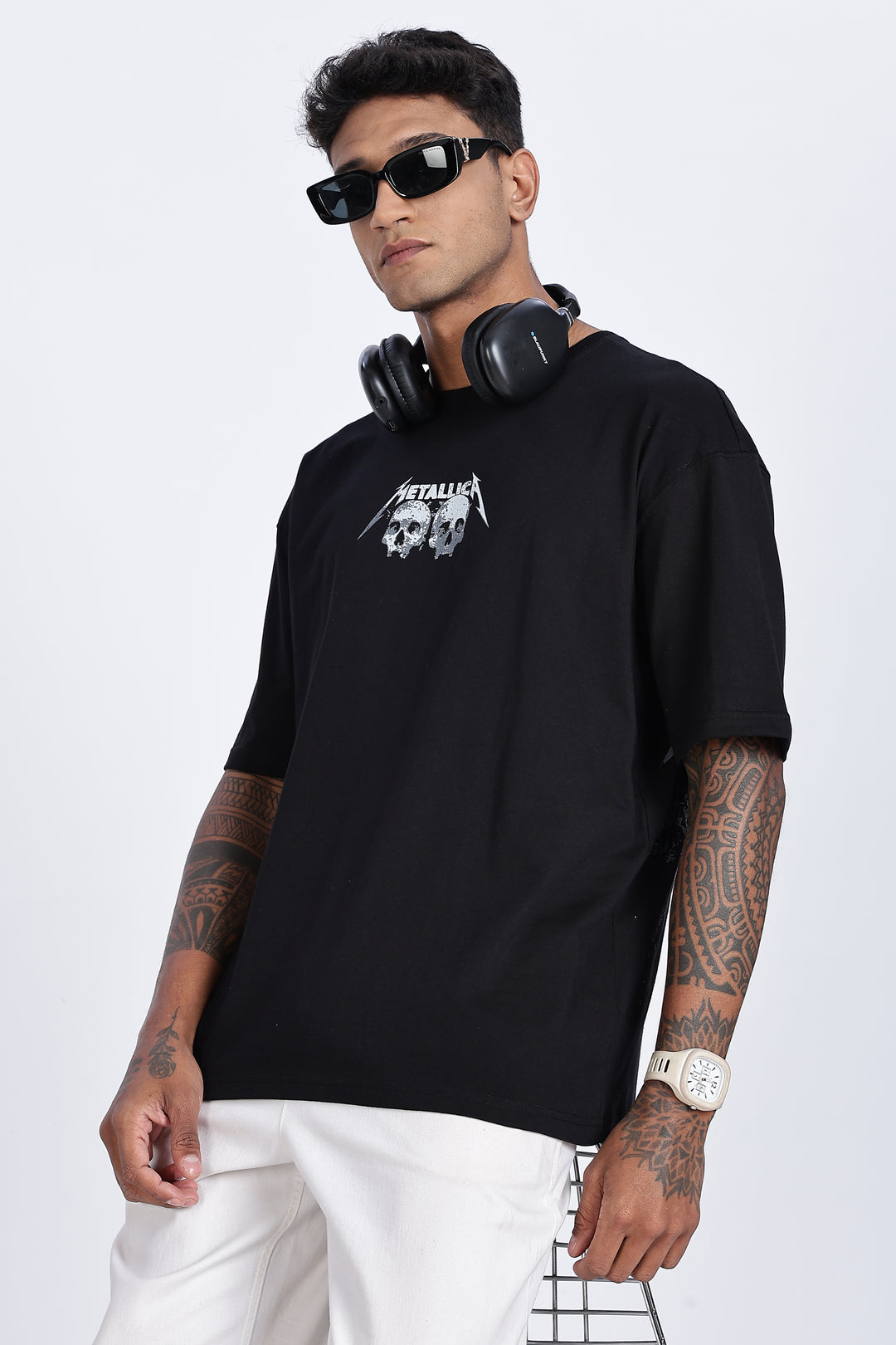 Skull : Black Oversized T-shirt
