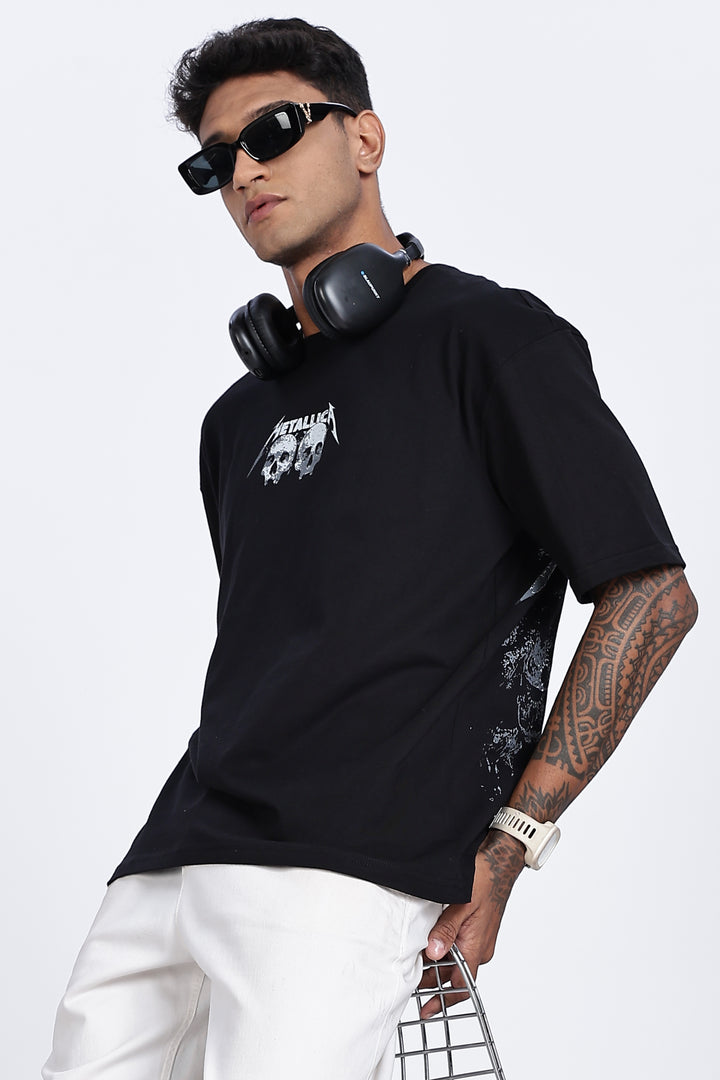 Skull : Black Oversized T-shirt