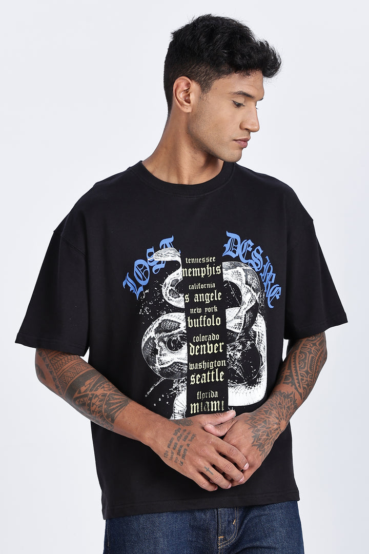 Lost Desire : Black Oversized T-shirt