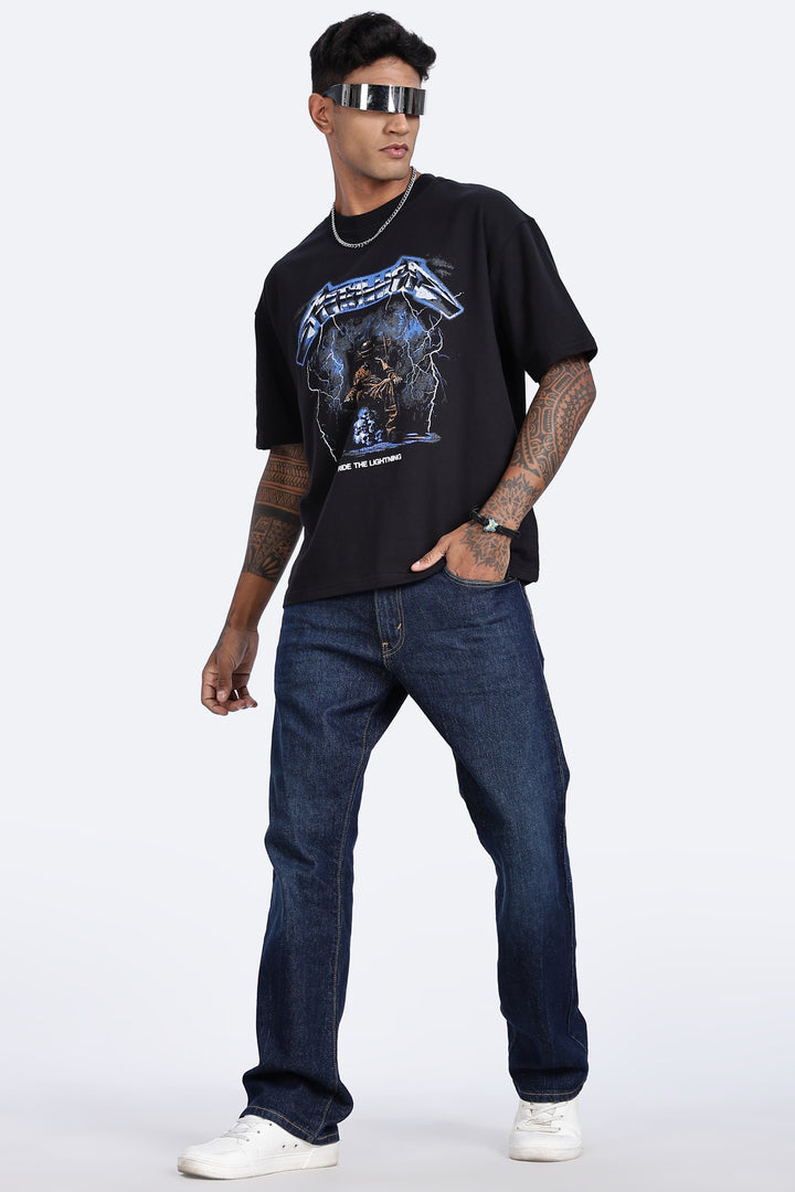 Thunder: Black Oversized T-shirts