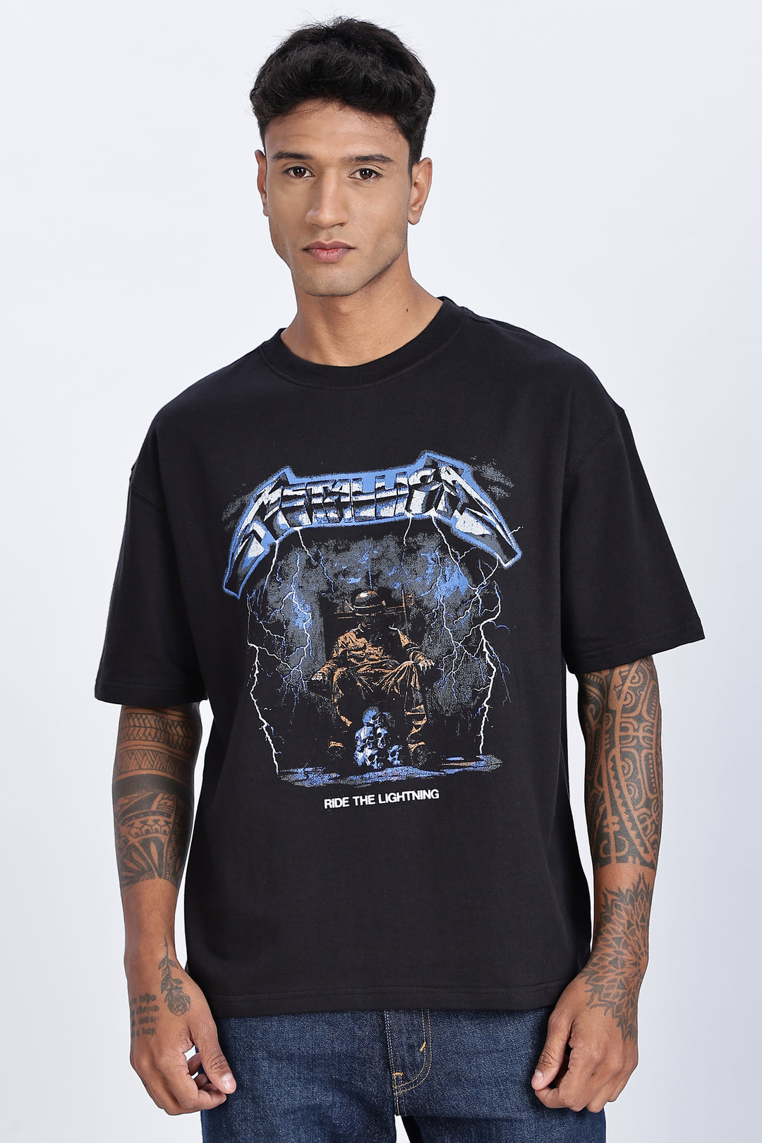 Thunder: Black Oversized T-shirts