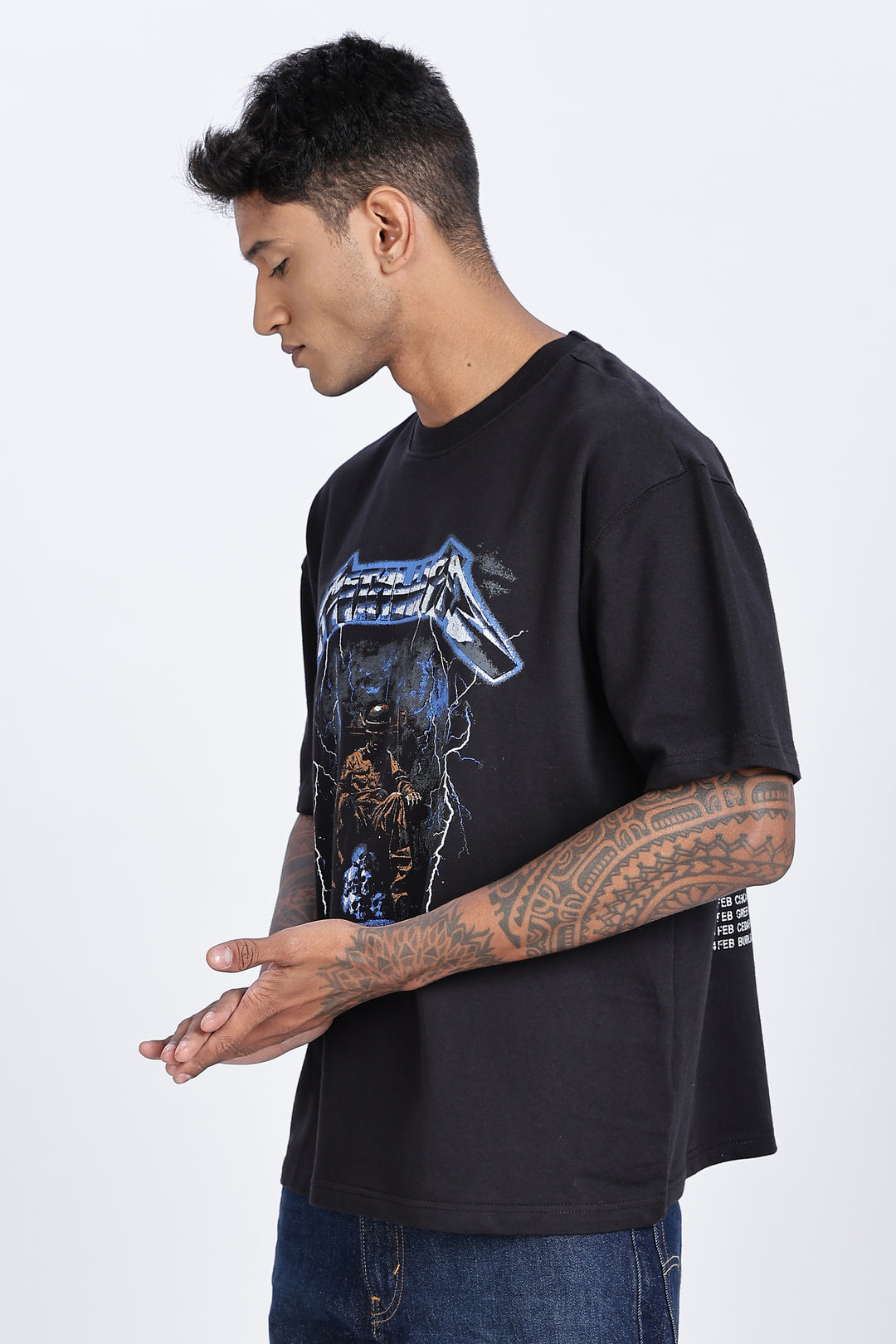 Thunder: Black Oversized T-shirts
