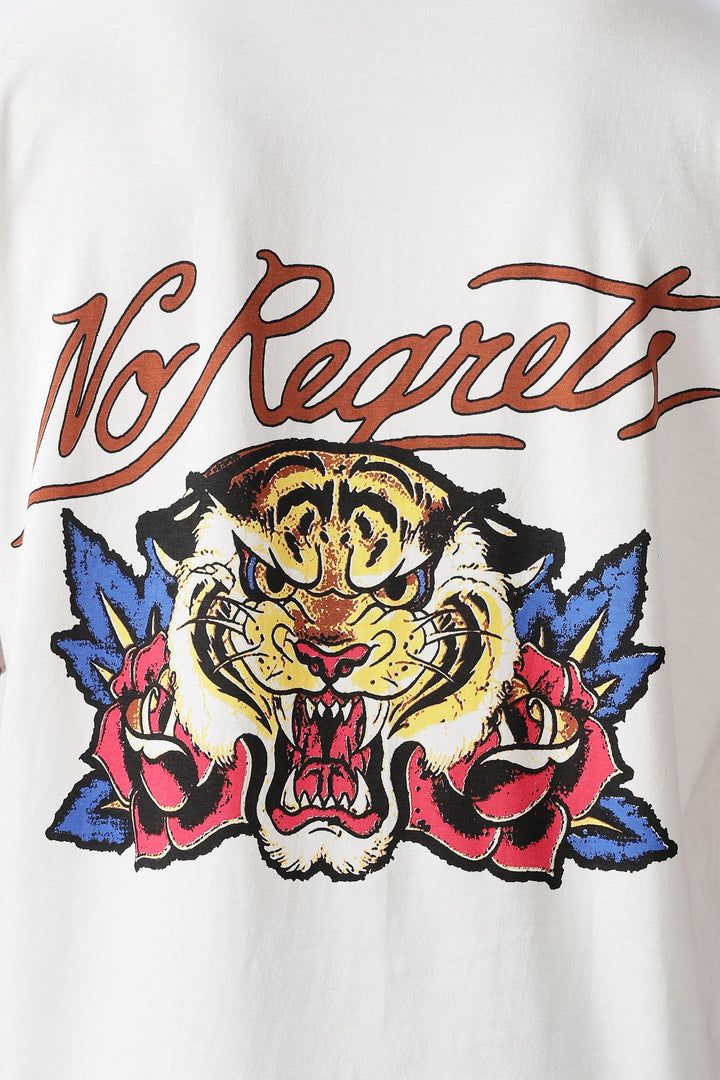 No Regrets: White Oversized T-shirt