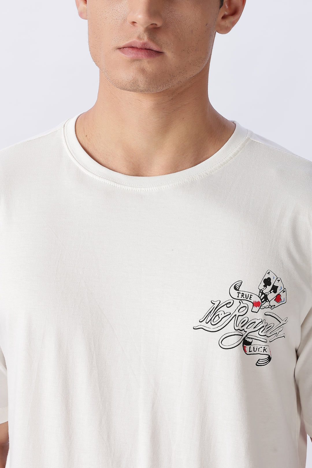 No Regrets: White Oversized T-shirt