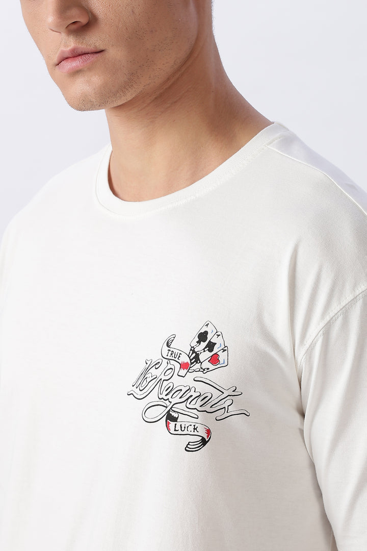 No Regrets: White Oversized T-shirt
