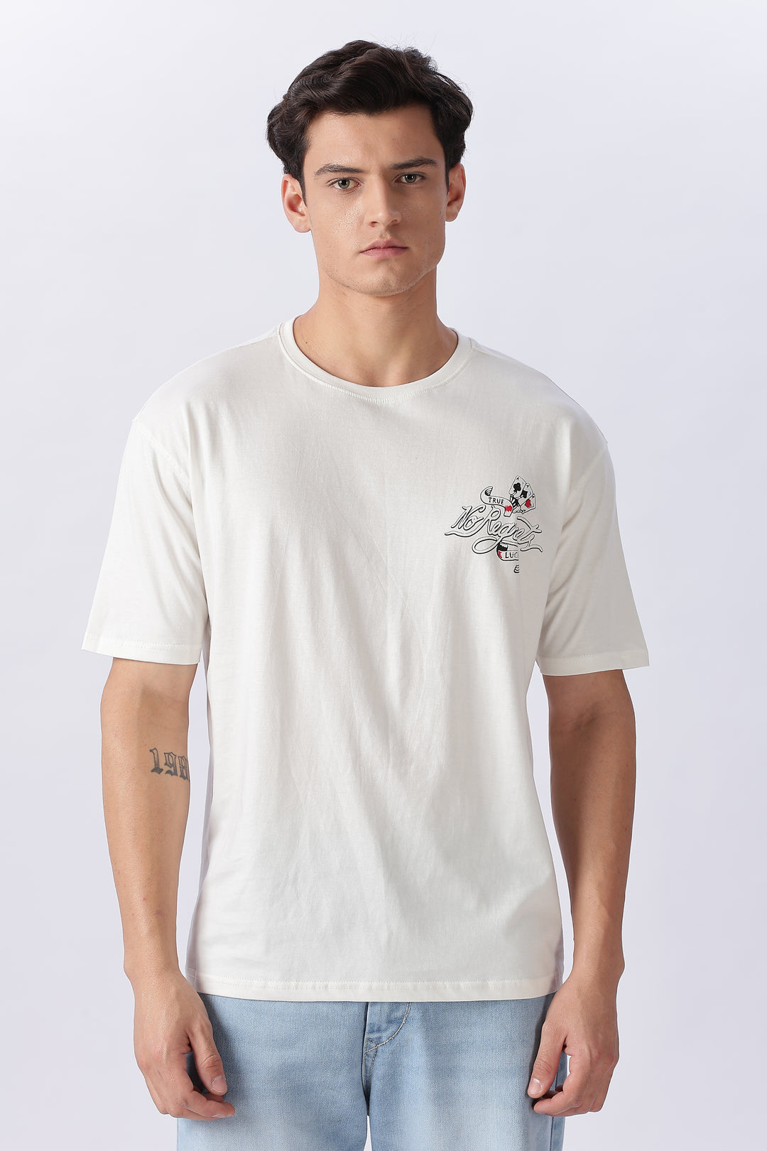 No Regrets: White Oversized T-shirt