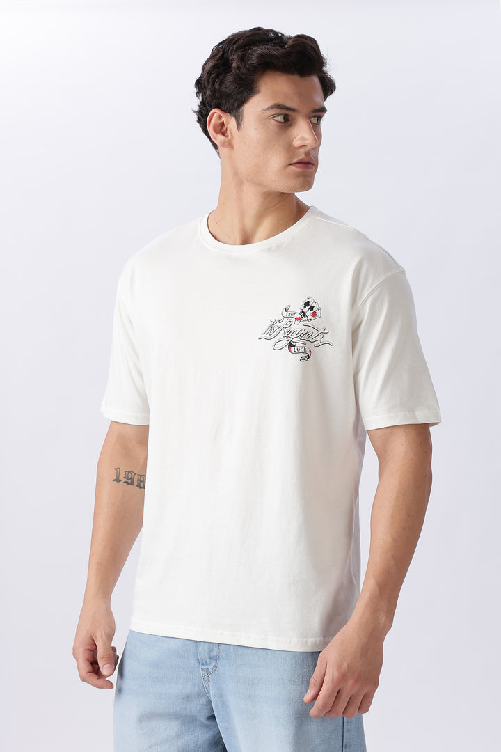 No Regrets: White Oversized T-shirt