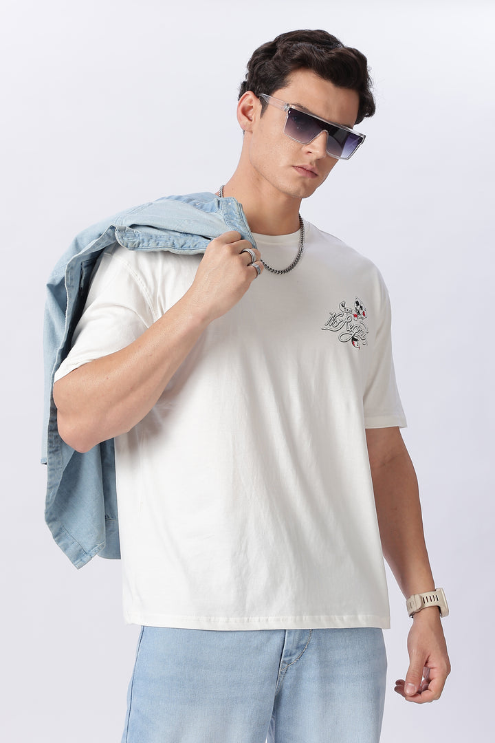 No Regrets: White Oversized T-shirt