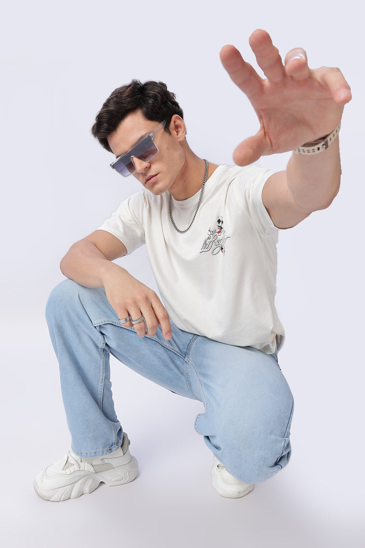 No Regrets: White Oversized T-shirt