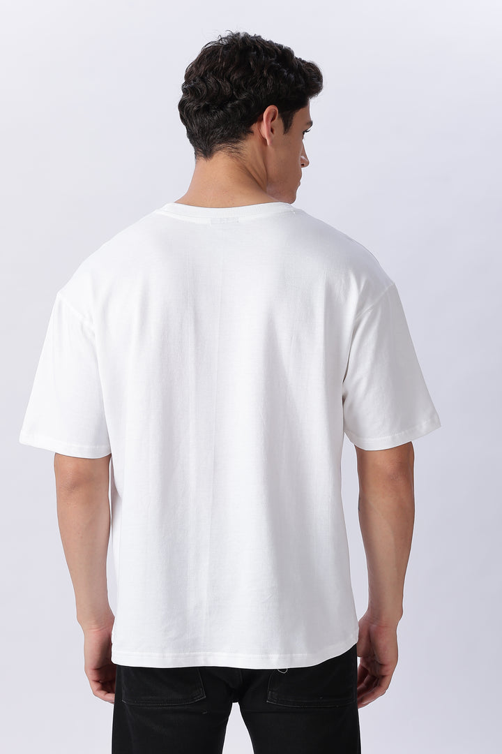 Inferno Biker: White Oversized T-shirt