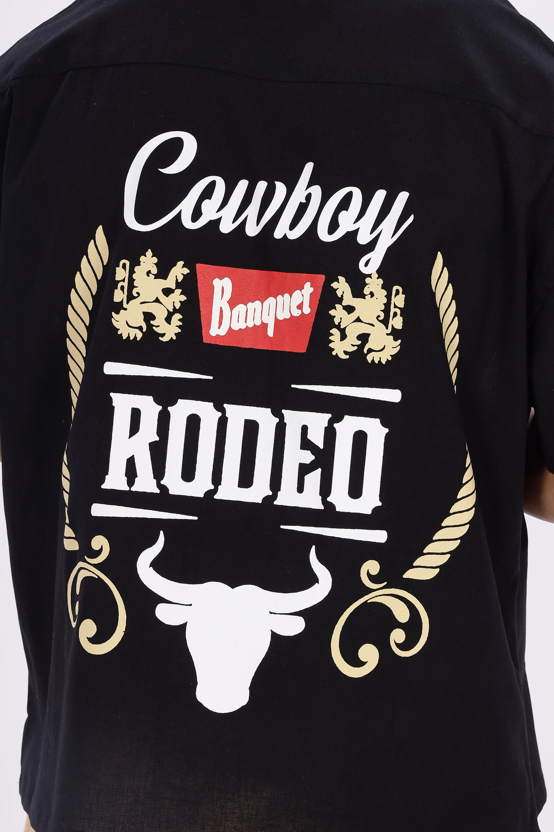 Boxy Fit: Cowboy Linen Black Cuban Shirt