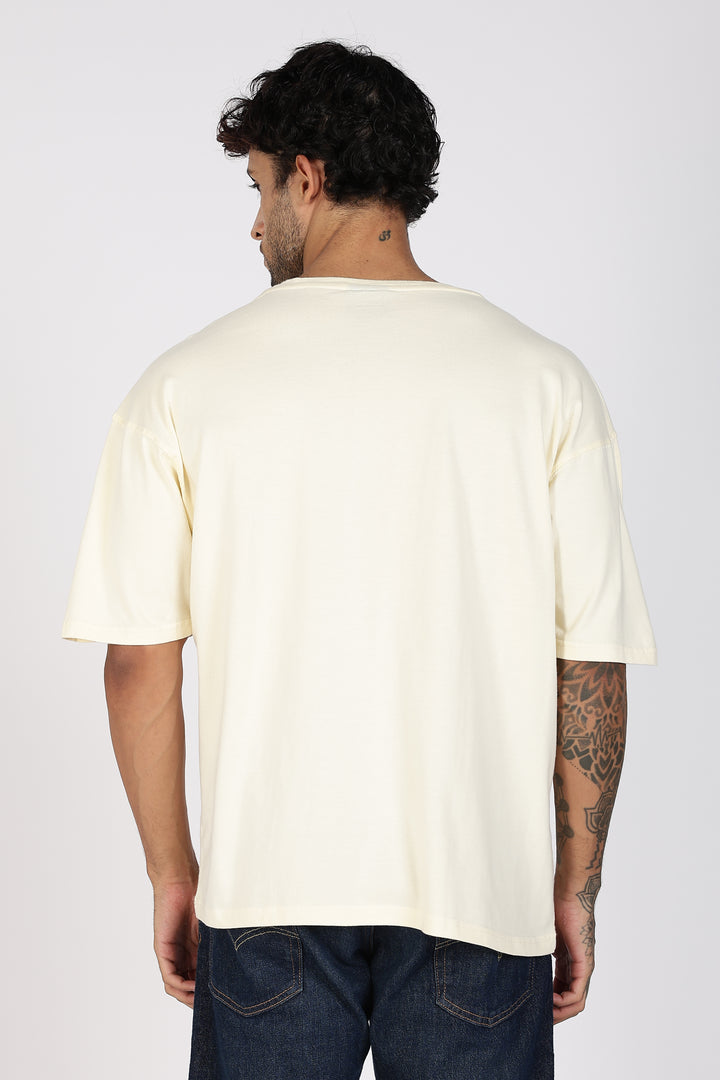 Blue Flames: cream Oversized T-shirt
