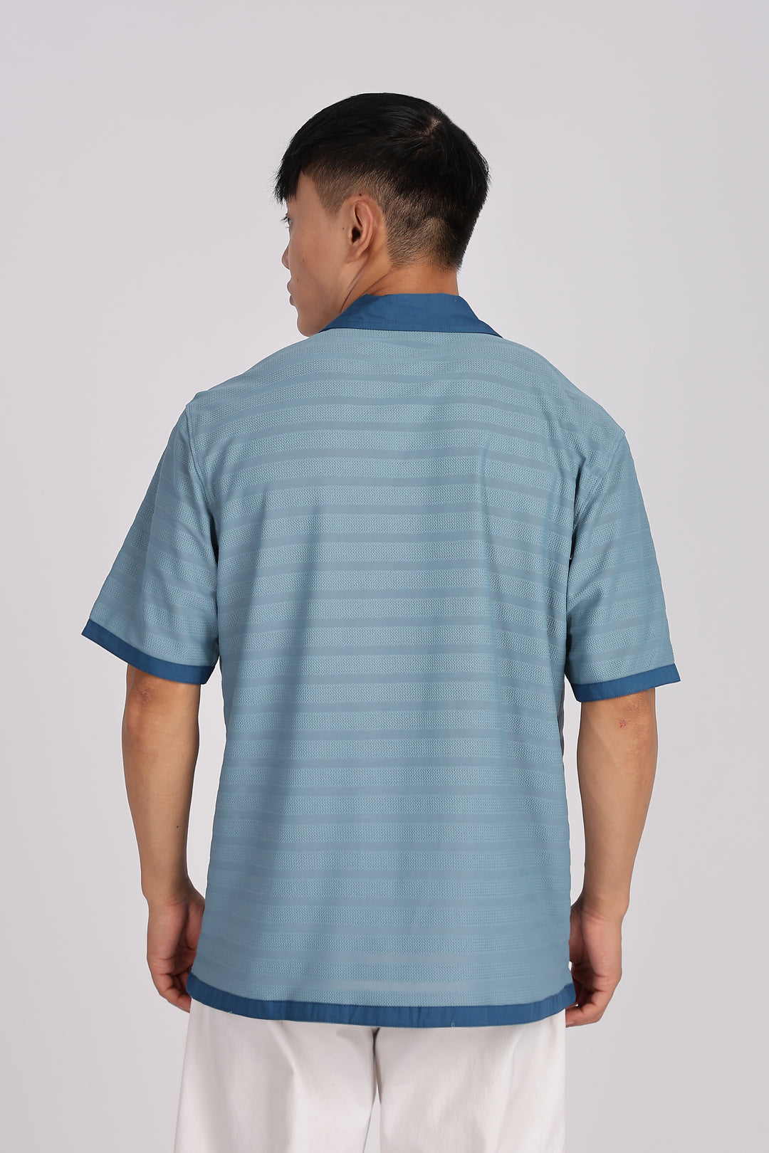 Textured Fabric: Royal Blue Cuban Shirt