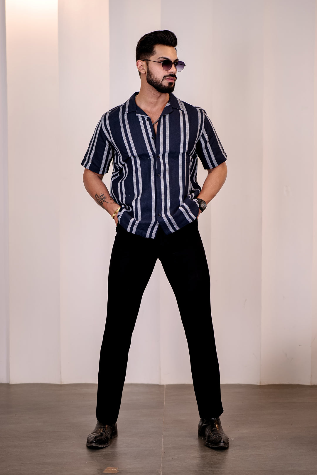 Jute: Navy Cuban Shirt