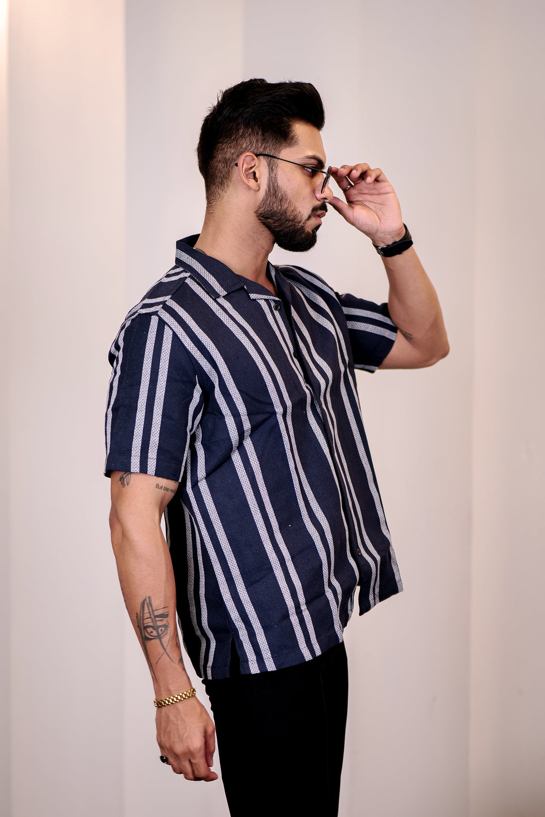 Jute: Navy Cuban Shirt
