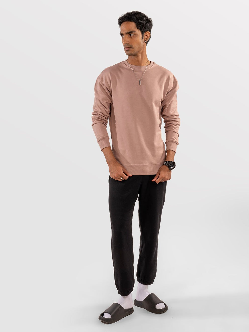 Solids: Onion Pink Sweatshirt front view 2