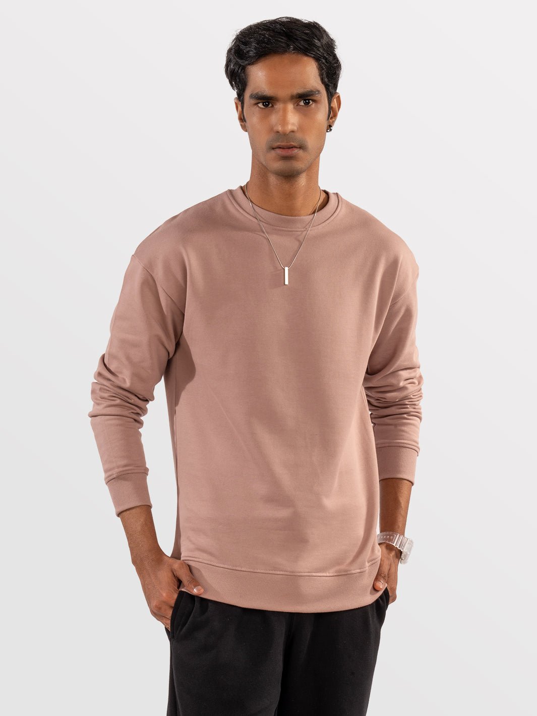 Solids: Onion Pink Sweatshirt front view 1