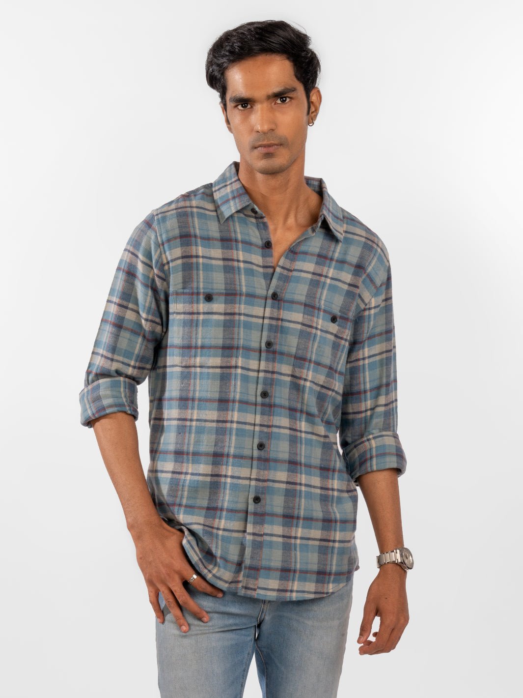 Flannel: Blue & Grey Shirt 1