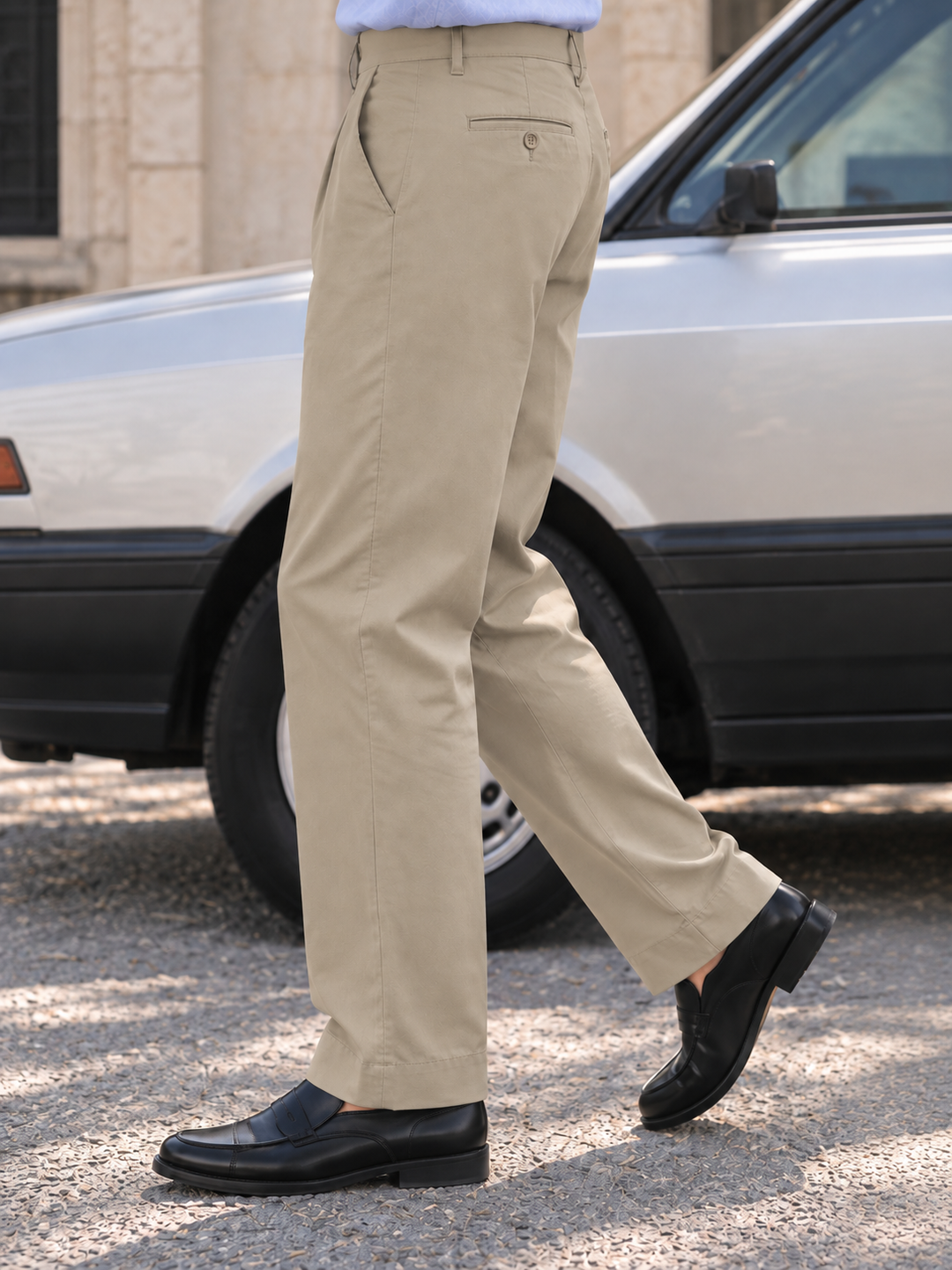 Korean Fit: Straight Khaki Pants
