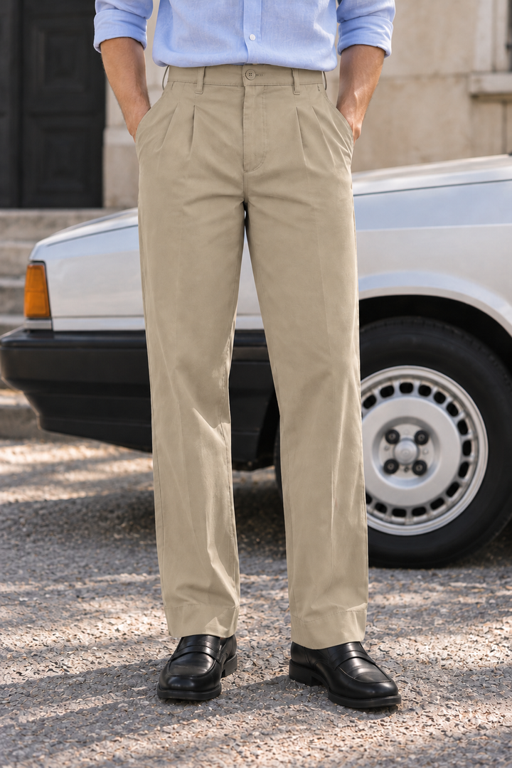 Korean Fit: Straight Khaki Pants