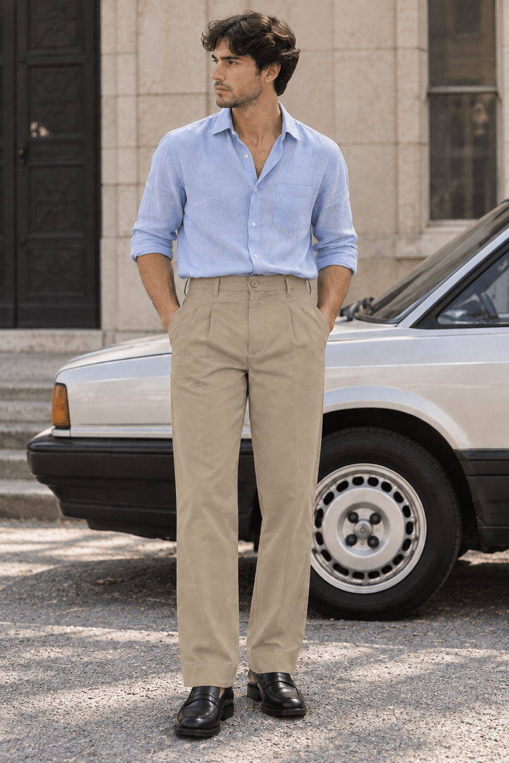 Korean Fit: Straight Khaki Pants