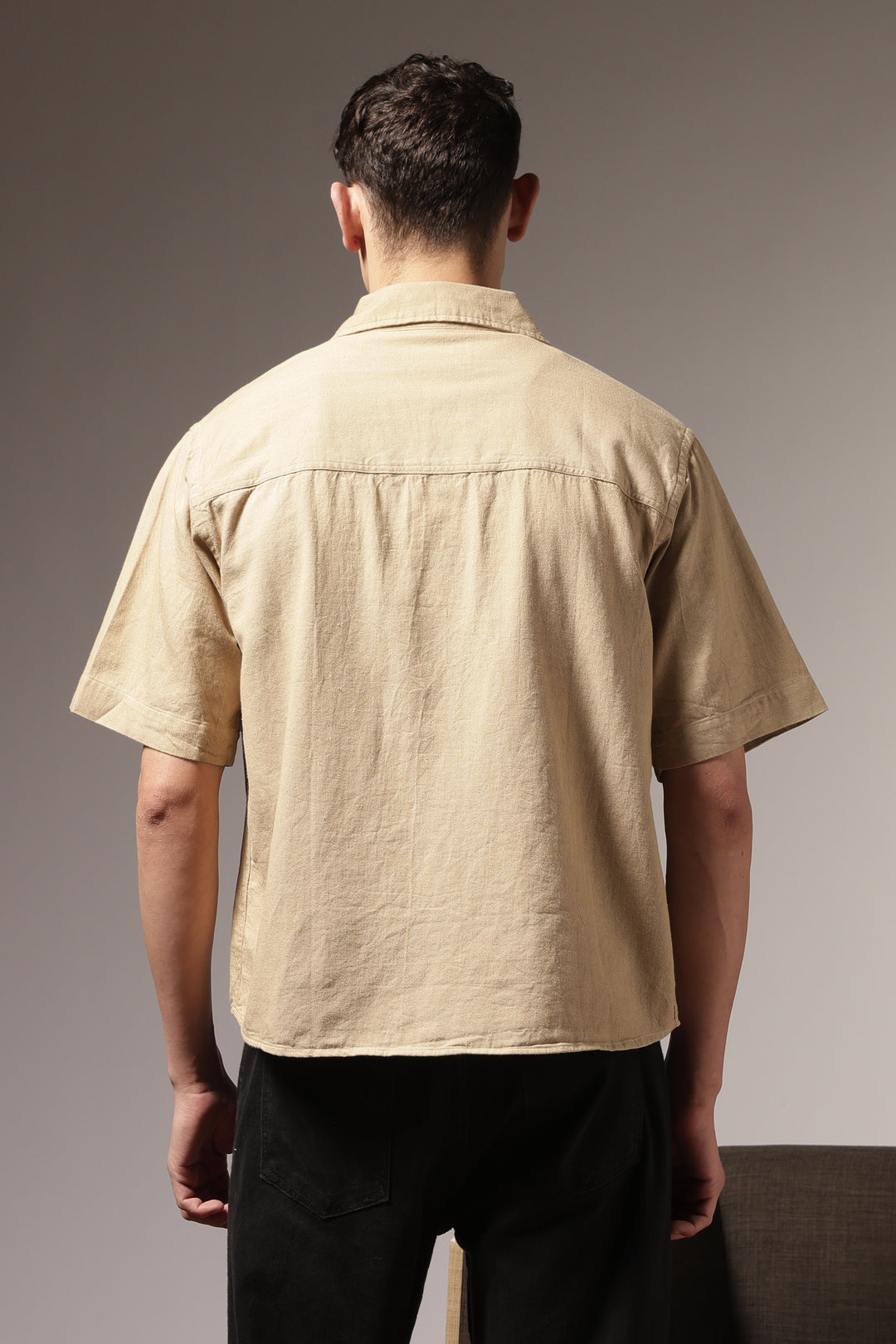 TwinFlap Cream Oversized Shirt