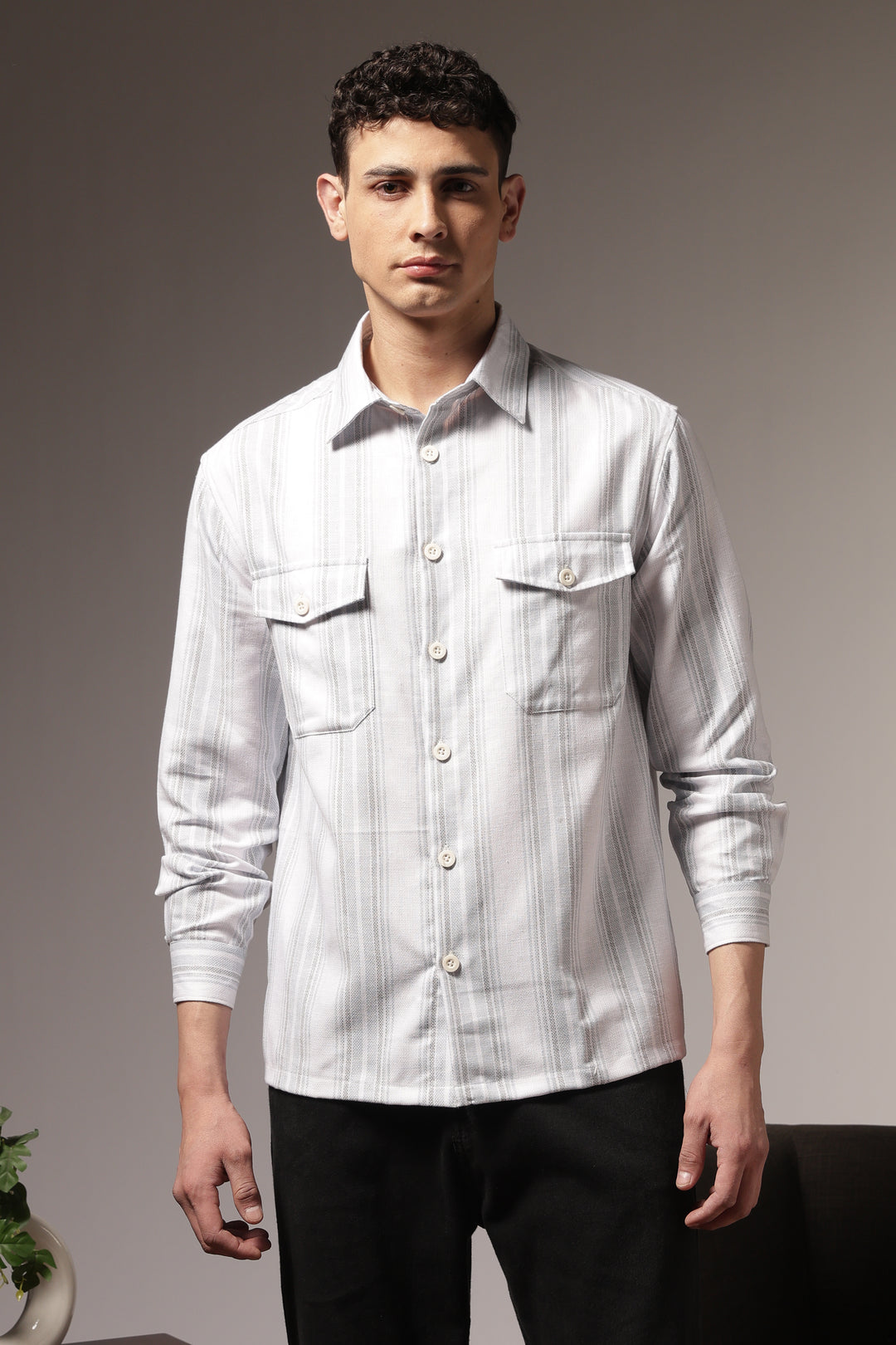 Pockets: Mint Green Streaks Shirt