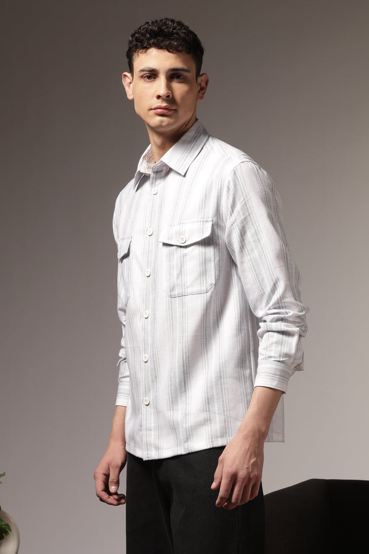 Pockets: Mint Green Streaks Shirt