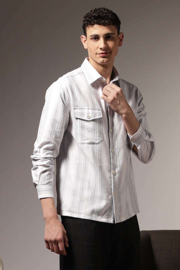 Pockets: Mint Green Streaks Shirt