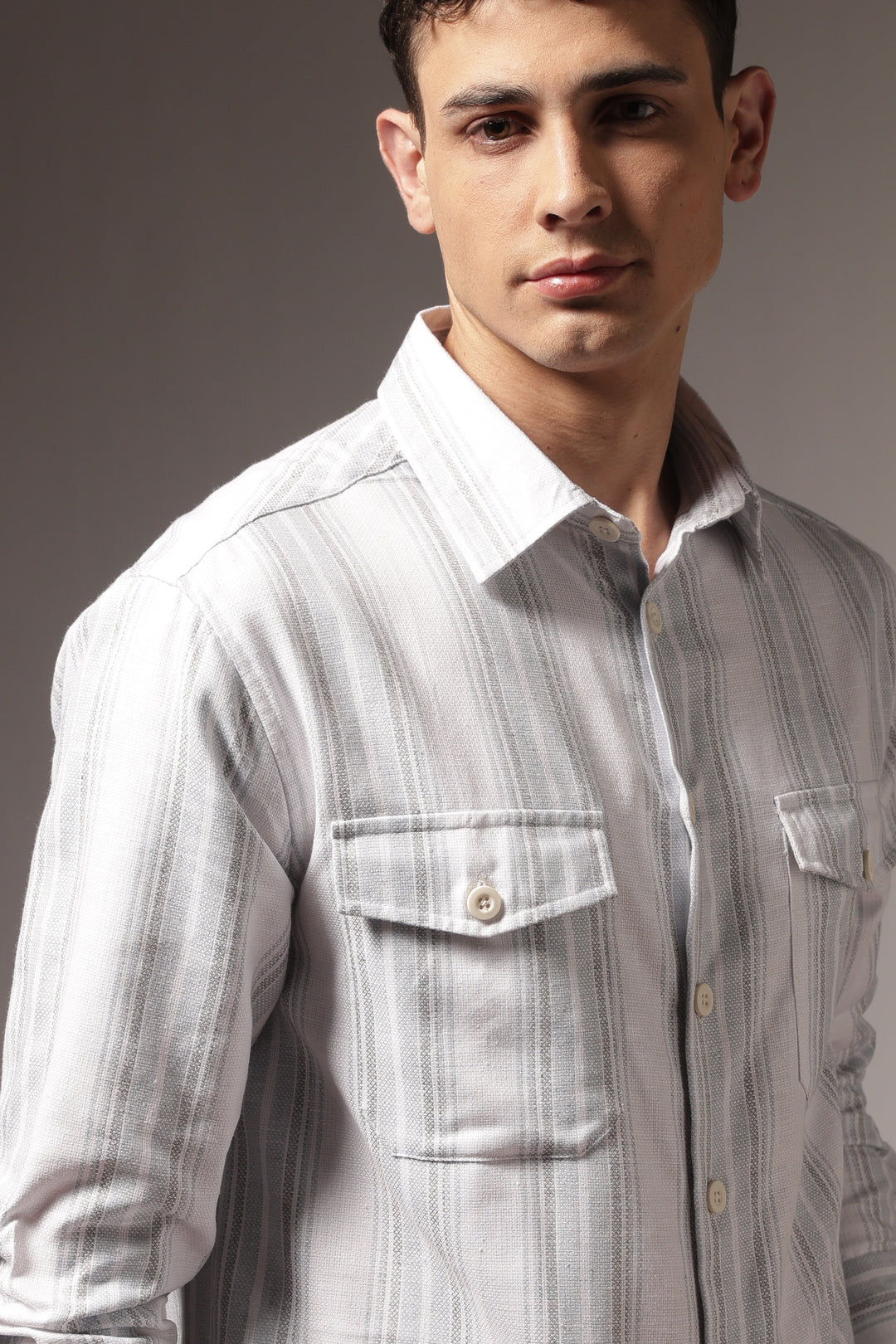 Pockets: Mint Green Streaks Shirt