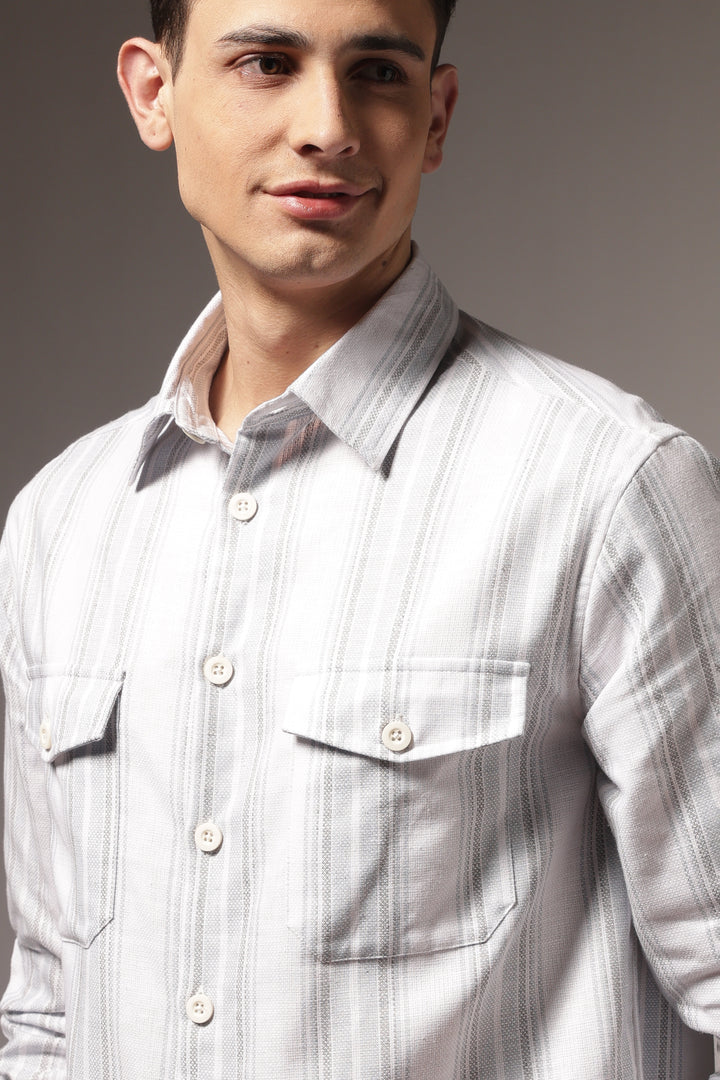 Pockets: Mint Green Streaks Shirt