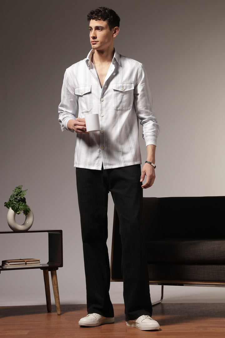 Pockets: Mint Green Streaks Shirt