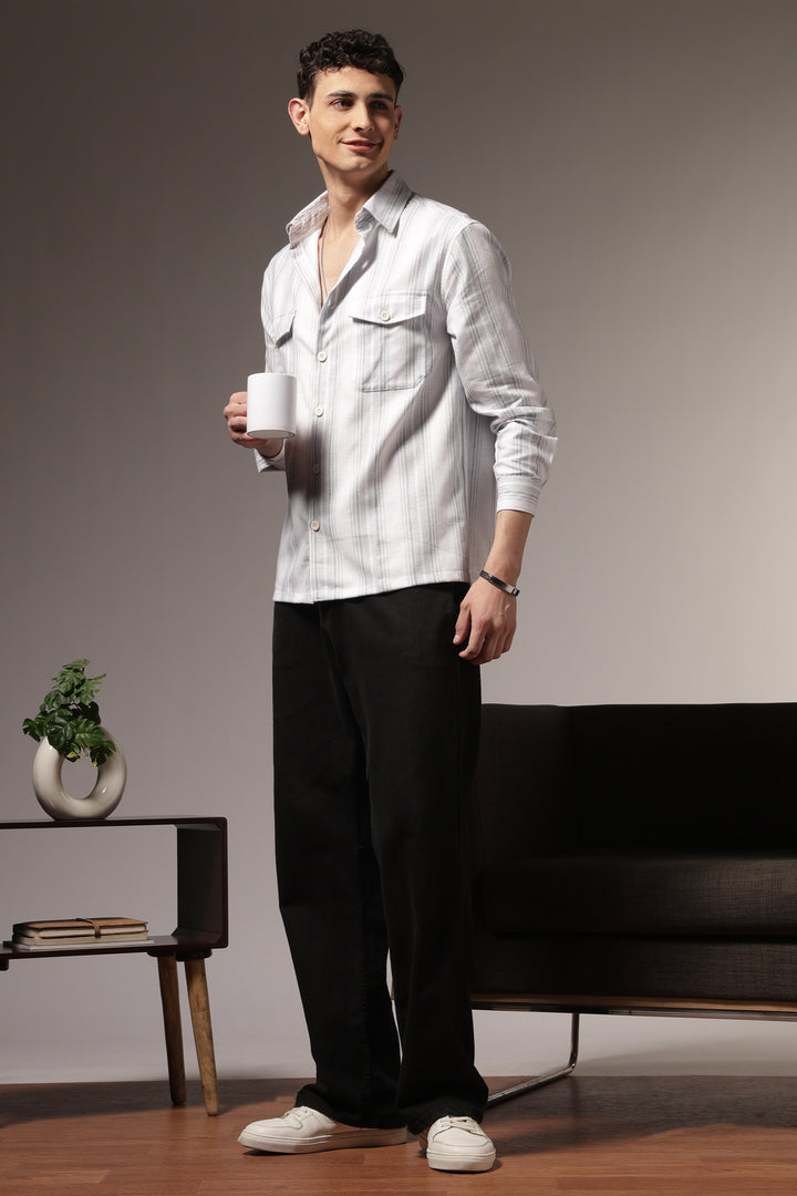 Pockets: Mint Green Streaks Shirt