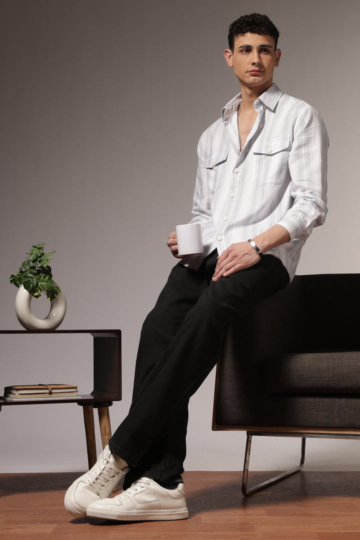 Pockets: Mint Green Streaks Shirt