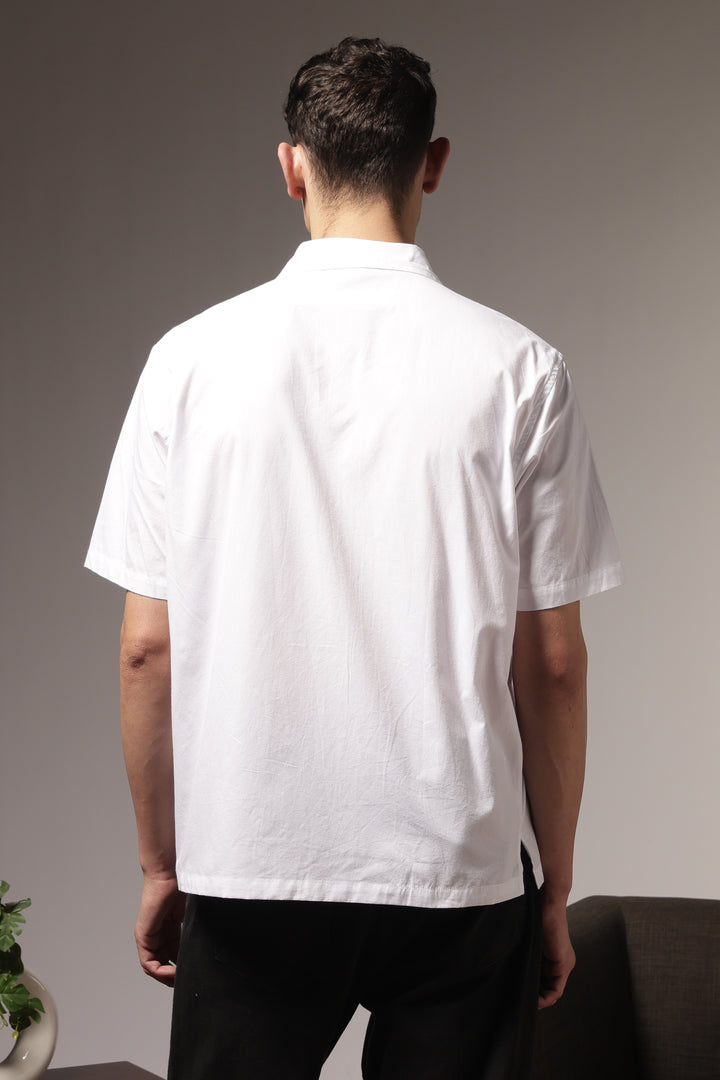 Pitcher Embroidery: White Cuban Shirt