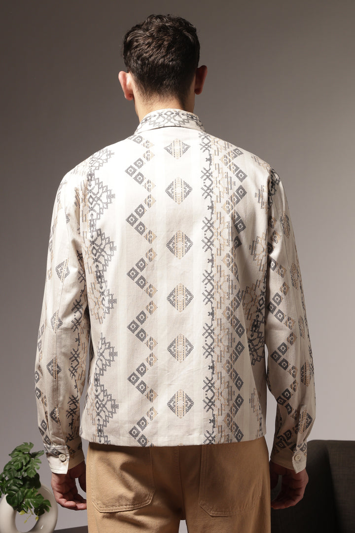 Jazzy: Ethnic Printed Cotton Shirt