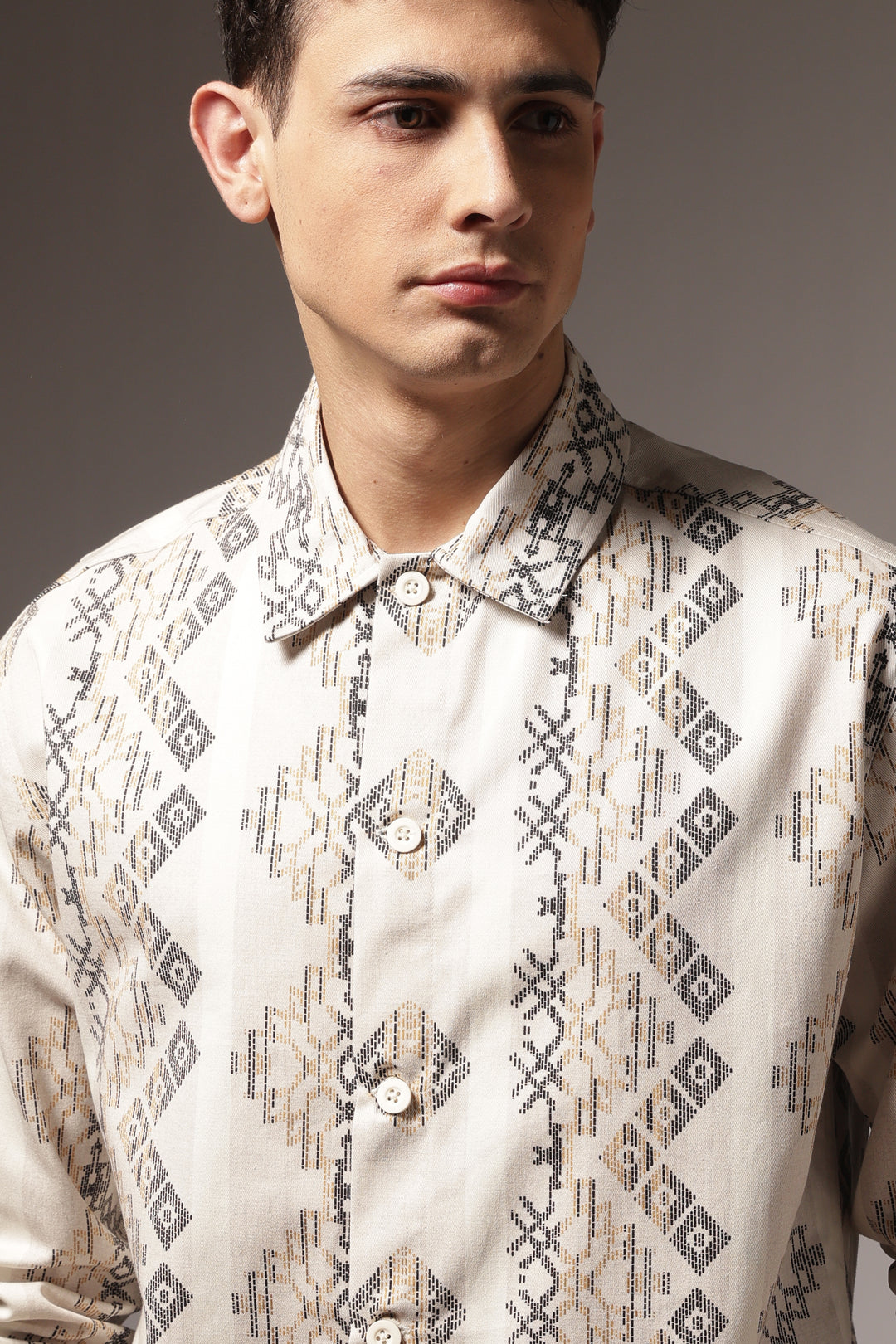 Jazzy: Ethnic Printed Cotton Shirt