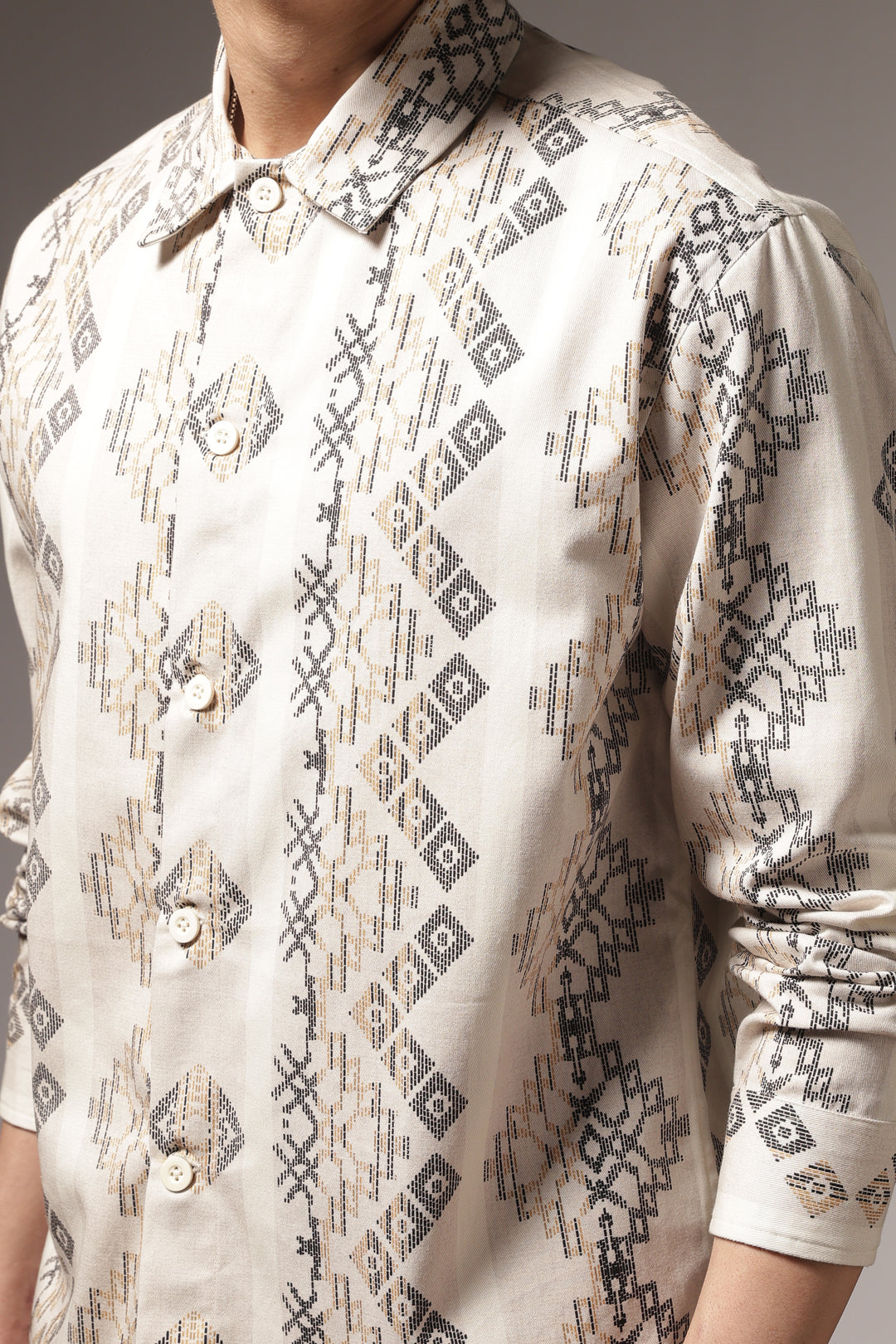 Jazzy: Ethnic Printed Cotton Shirt