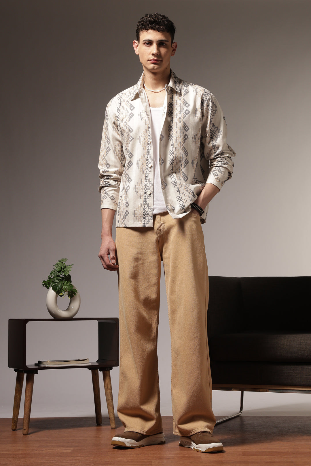 Jazzy: Ethnic Printed Cotton Shirt