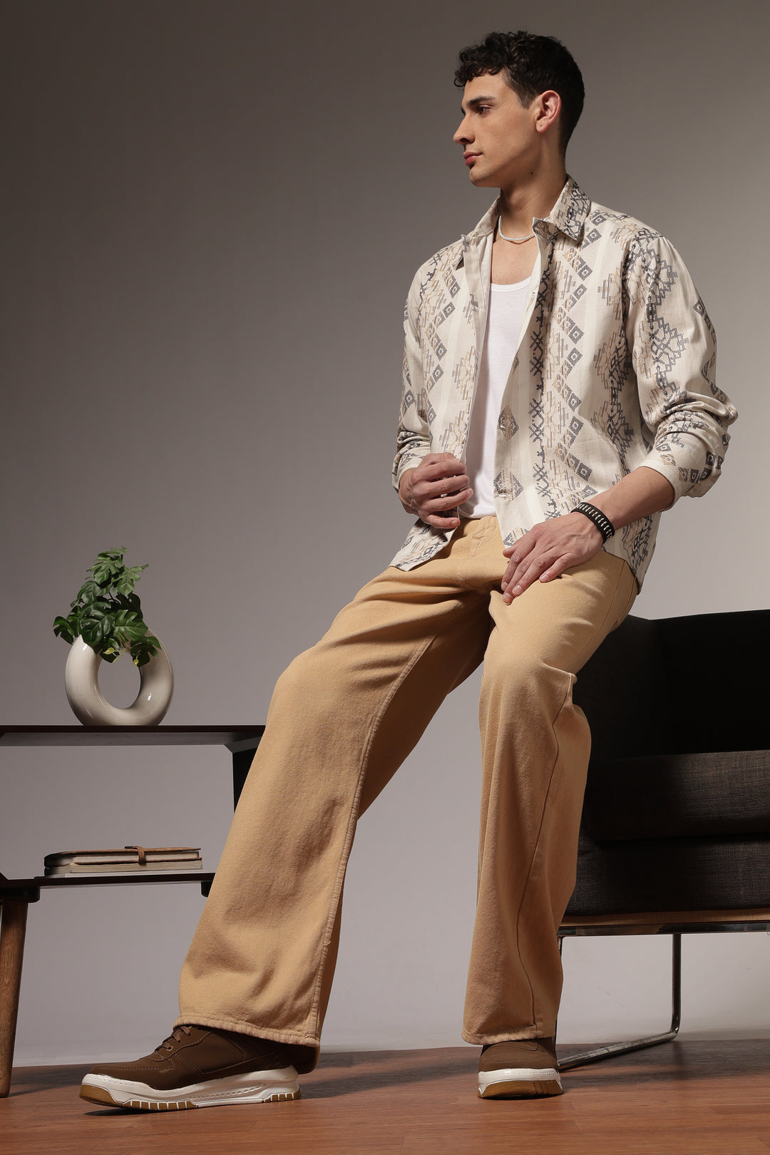 Jazzy: Ethnic Printed Cotton Shirt