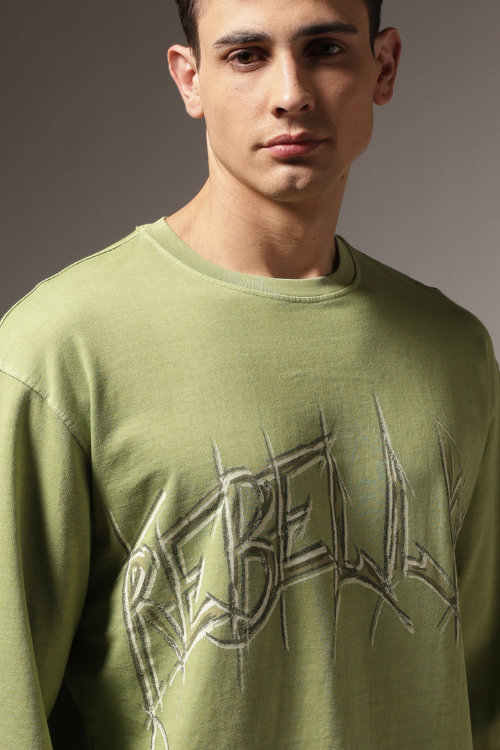 Rebellious: Green Oversized T-shirt