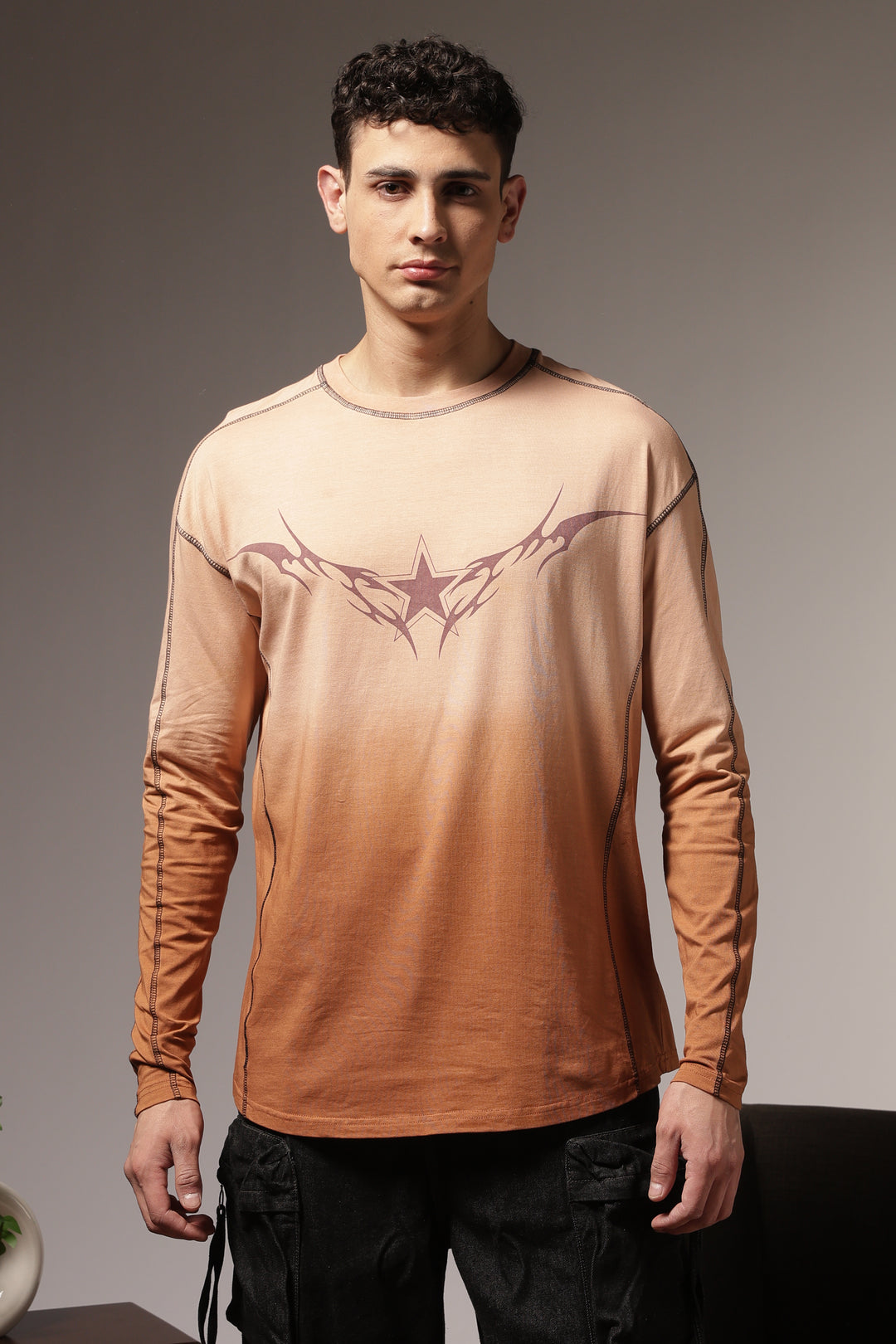 Ombre: Brown Oversized Tshirt