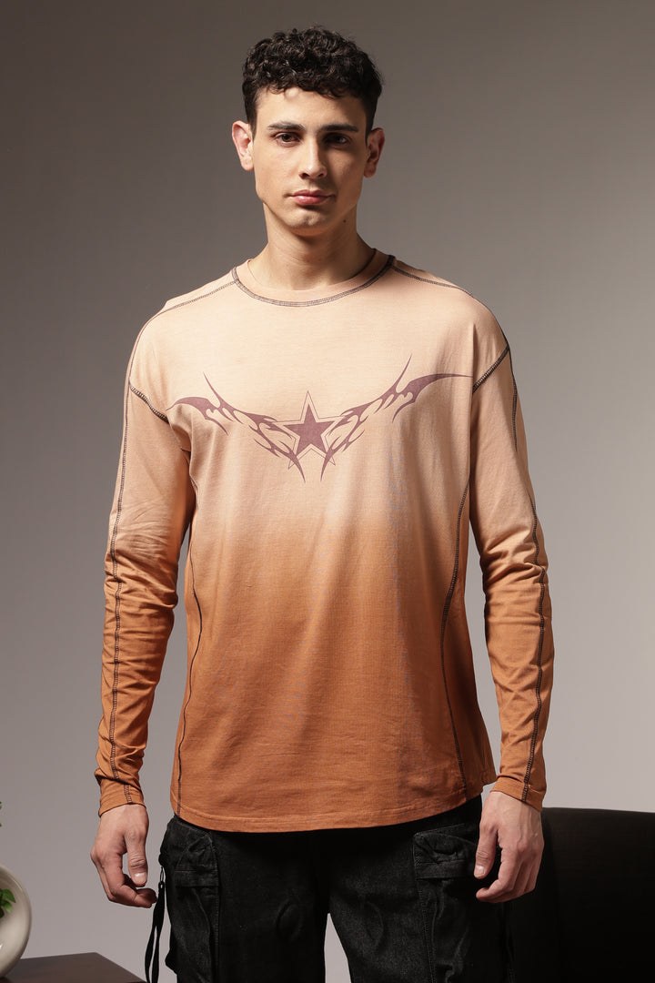 Ombre: Brown Oversized Tshirt