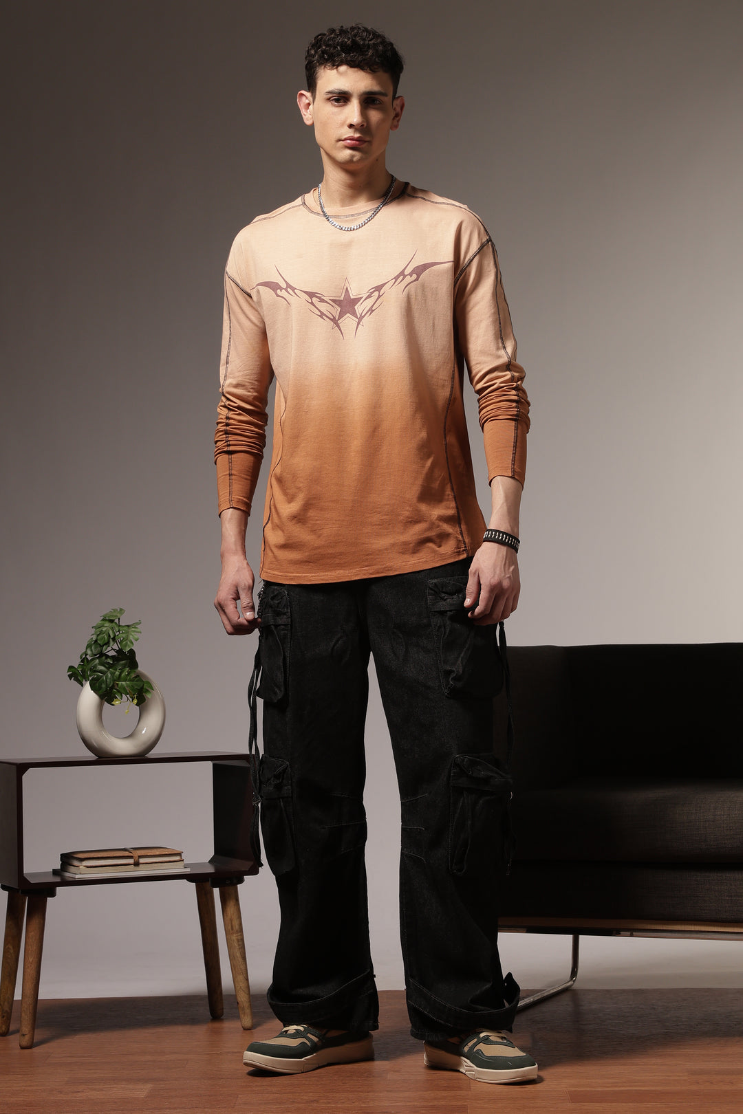 Ombre: Brown Oversized Tshirt