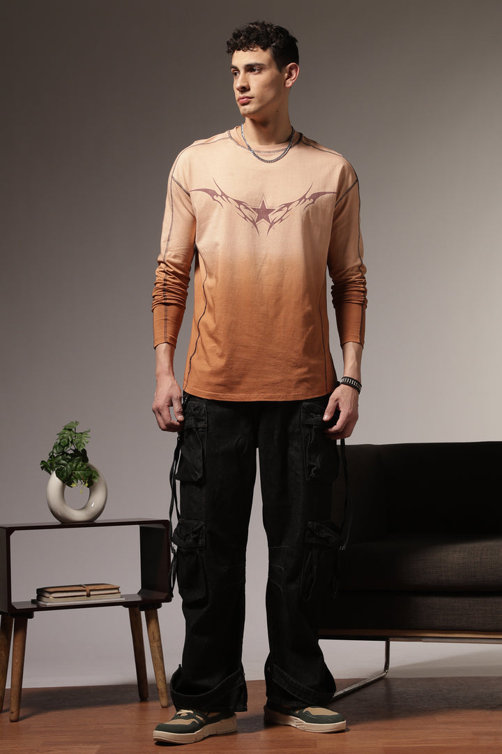 Ombre: Brown Oversized Tshirt