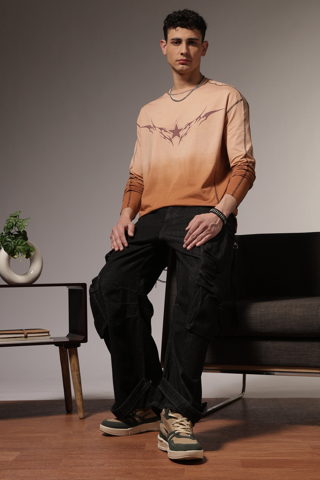 Ombre: Brown Oversized Tshirt